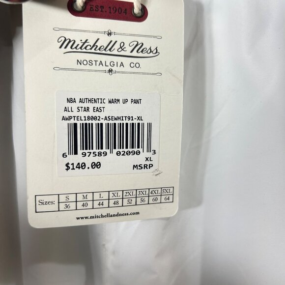 Mitchell & Ness NBA All-Star 1991 Authentic Game Warm-Up Pants Mens48 (XL) White - Picture 12 of 16